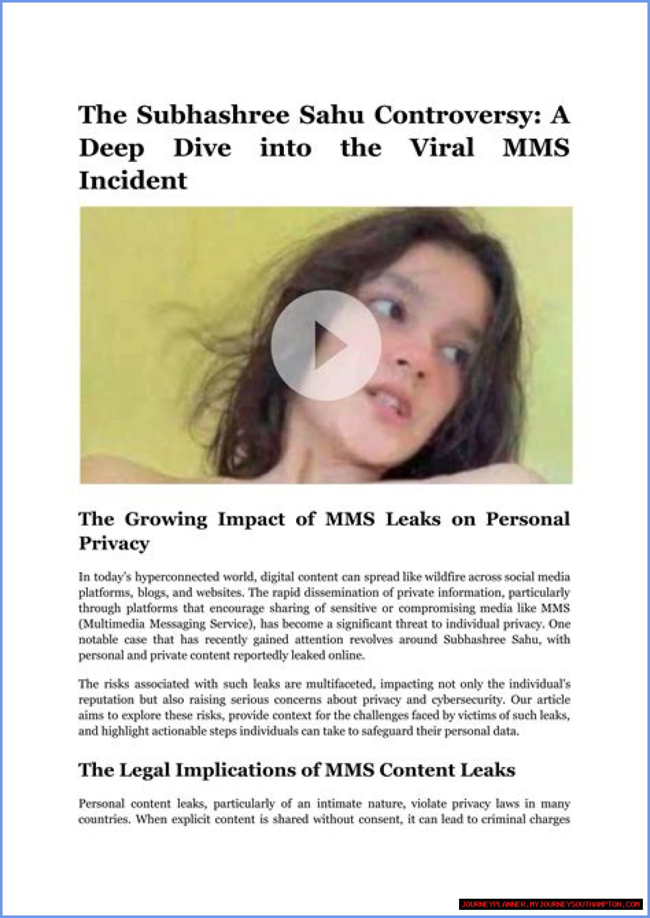 Subhashree MMS Video: The Truth Behind The Controversy